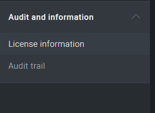 Audit and Information Menu