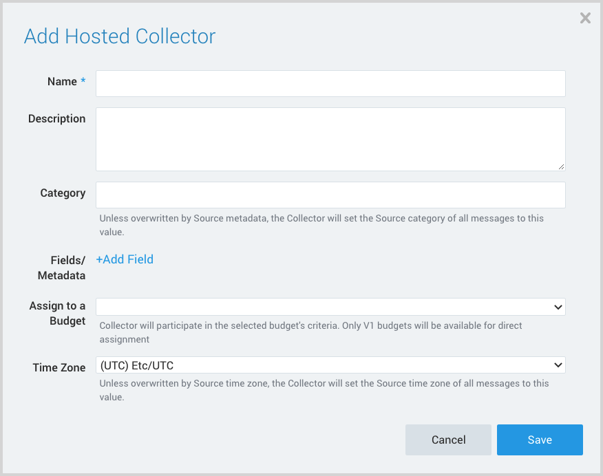 Add hosted collector