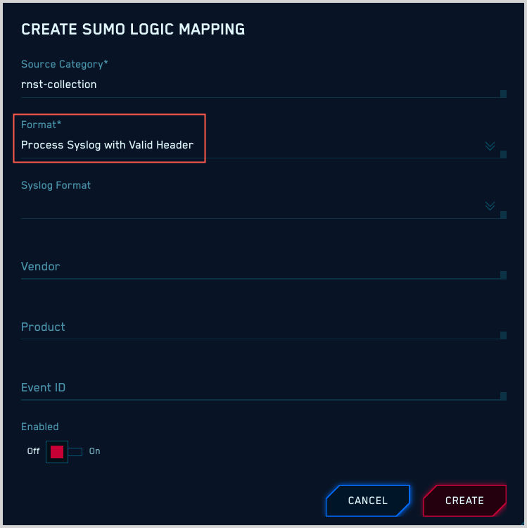 Create mapping