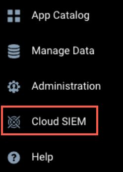 Cloud SIEM menu option