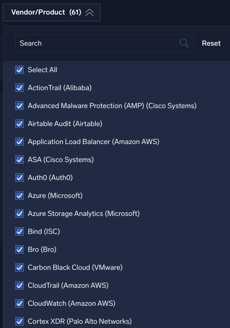 MITRE vendor/product filter