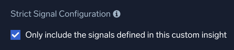 Strict Signal Configuration checkbox