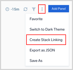 Create Stack Linking option from Dashboard New