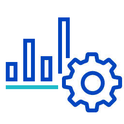 Bar chart with a gear icon