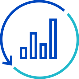 Bar chart in a circle icon