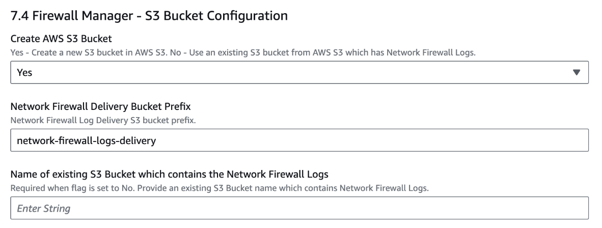 Network Firewall S3 bucket configuration