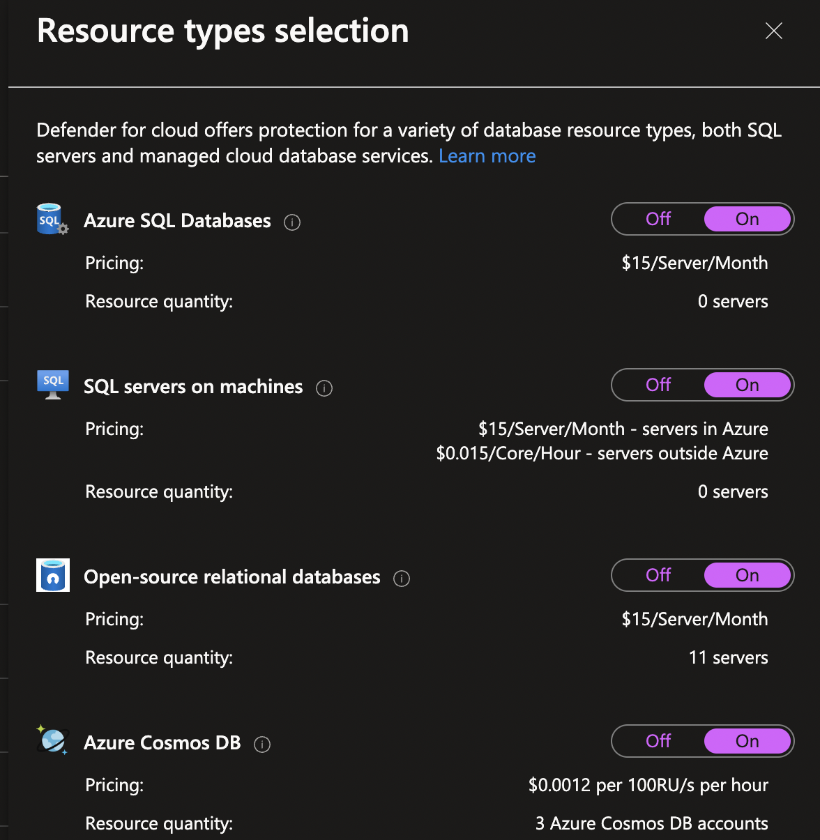 Select Database Types