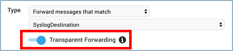 Transparent Forwarding toggle 