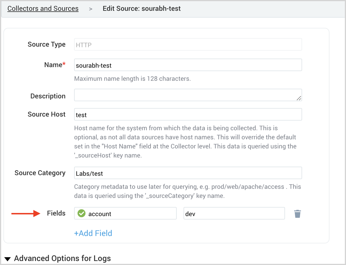 Add account field