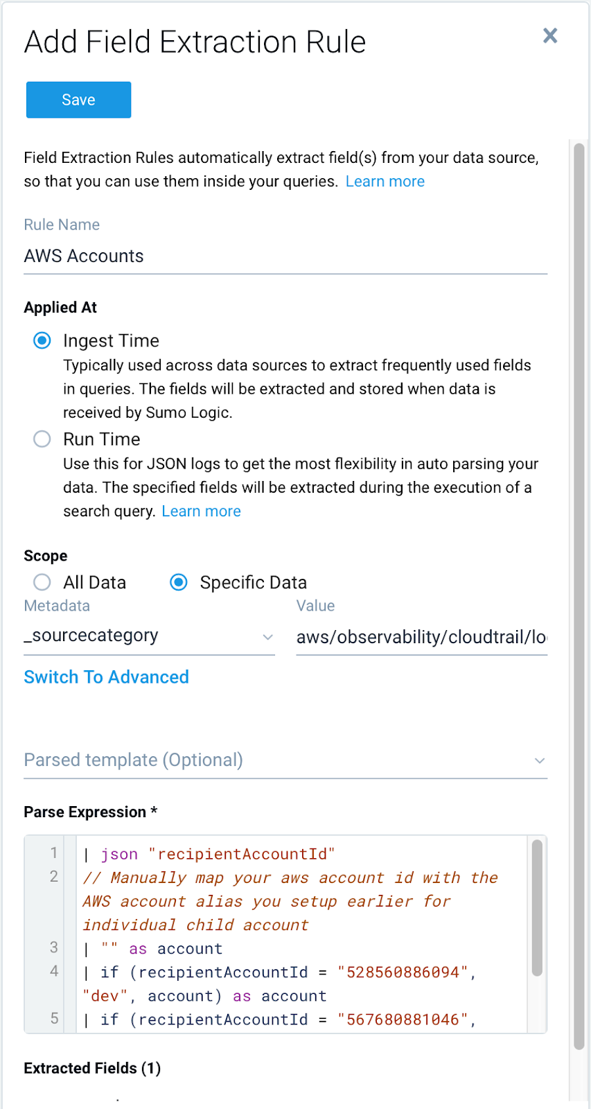 AWS CloudTrail source