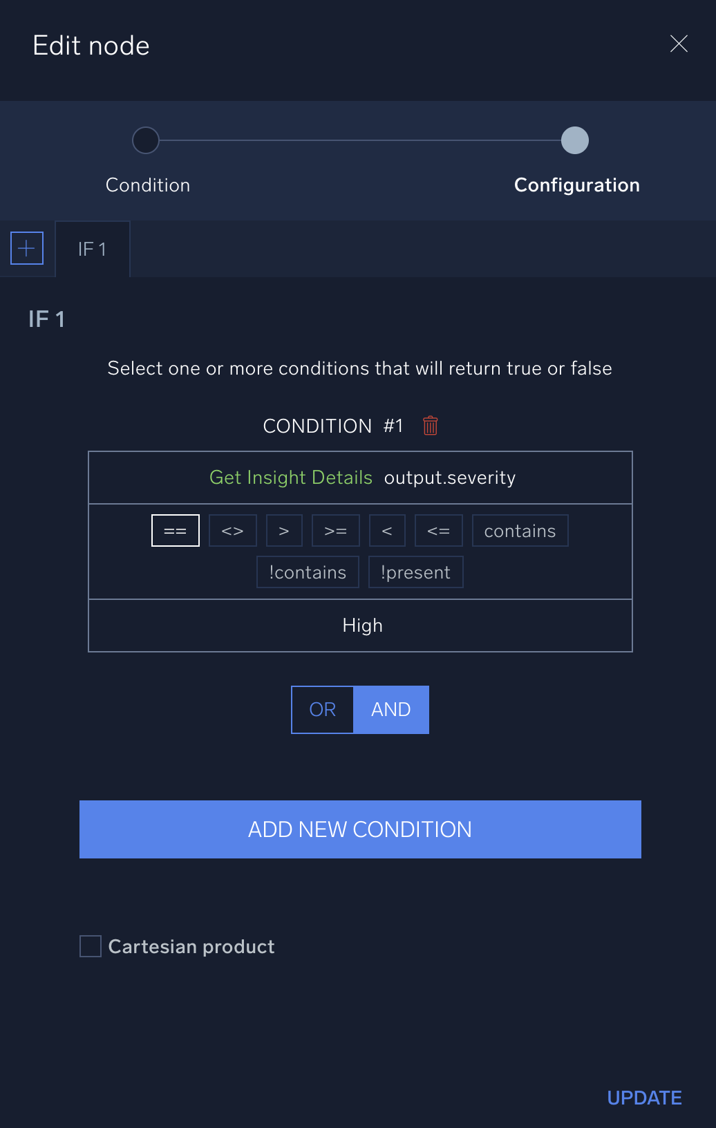Add condition node