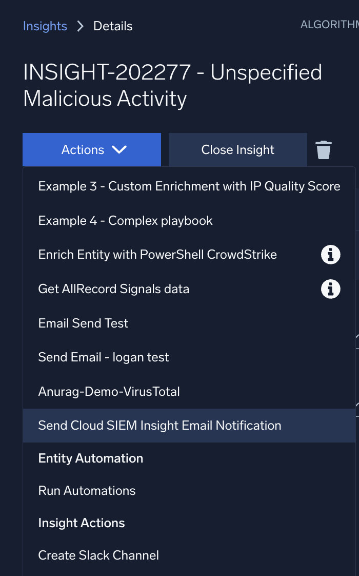 Select automation