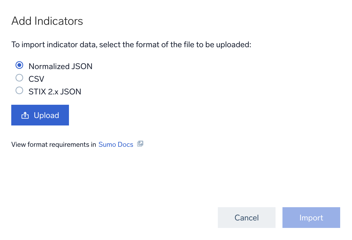 Add threat intelligence indicators