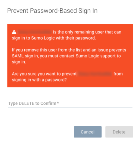 Prevent Password-Based Sign In message