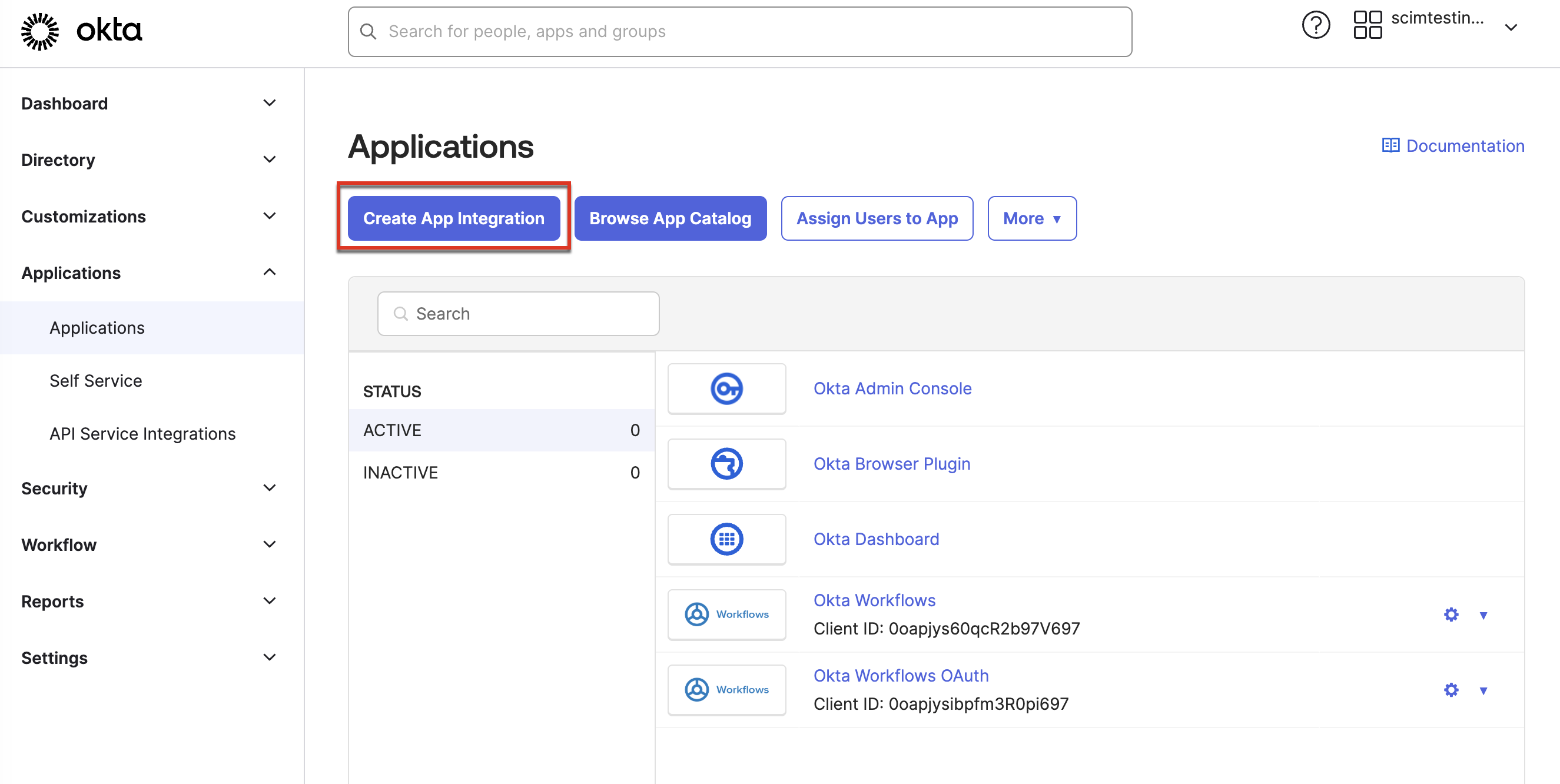 Create app integration