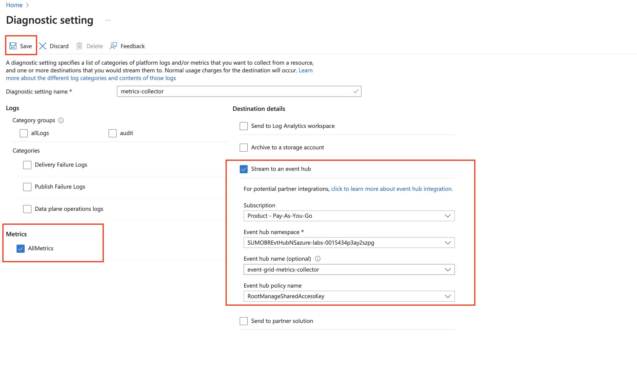 Azure event grid metrics